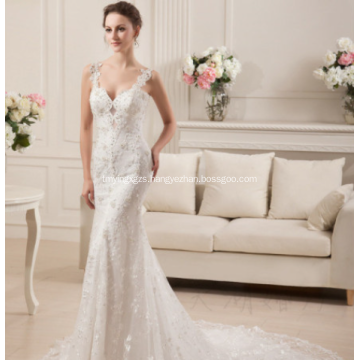 Retro Elegant Sleeveless Lace Fishtail Wedding Dress